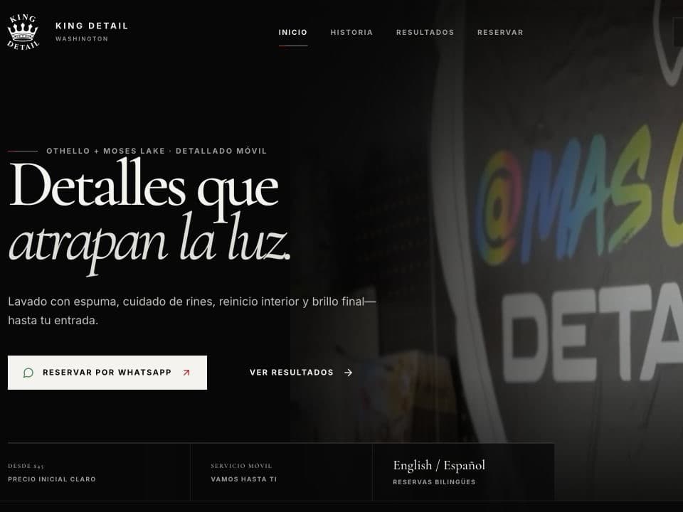 King Detail website